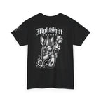 NightShift Mafia Tee — Gothic Tattoo-Style Black Graphic T-Shirt
