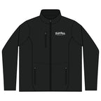 R-Tek Pro Fleece Jacket — Minimal Black Full‑Zip with Left Chest Gothic Logo