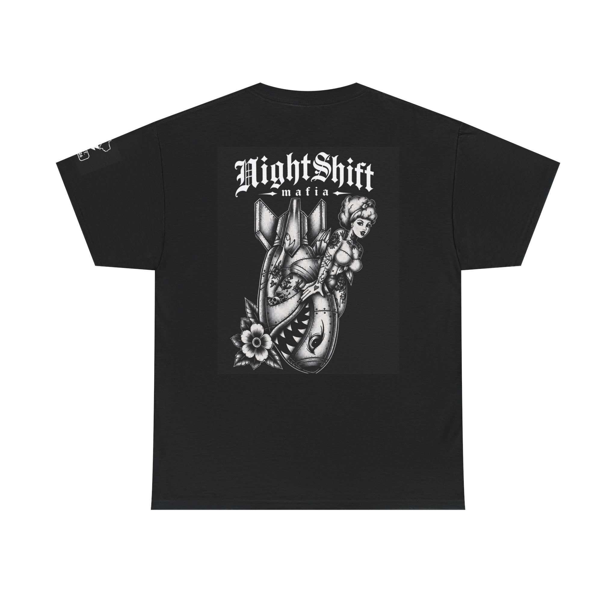 NightShift Mafia Tee — Gothic Tattoo-Style Black Graphic T-Shirt Secondary image