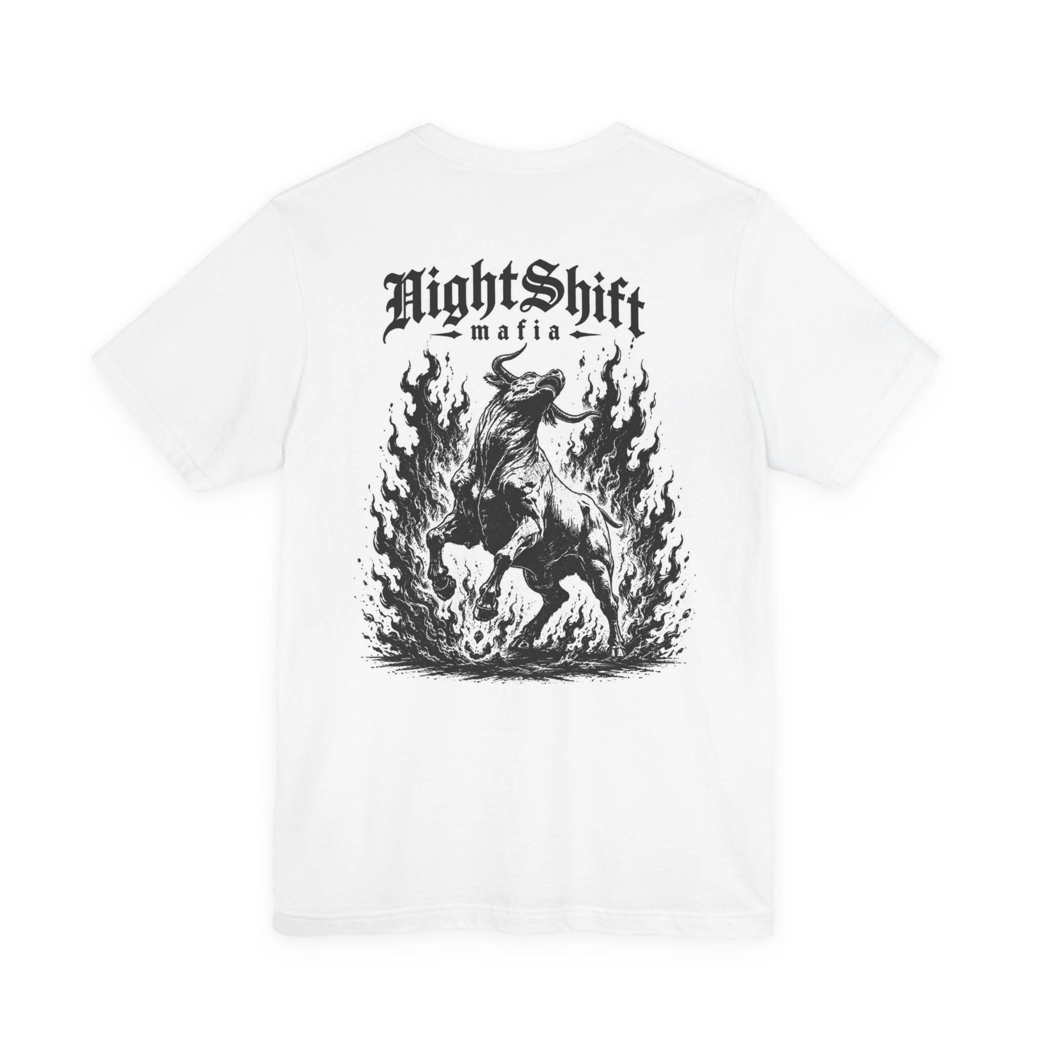NightShift Mafia Tee — Flaming Bull Graphic Short Sleeve T-Shirt Secondary image