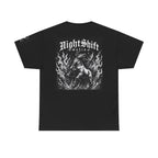 NightShift Mafia Tee — Gothic Bull Flames Graphic T-Shirt