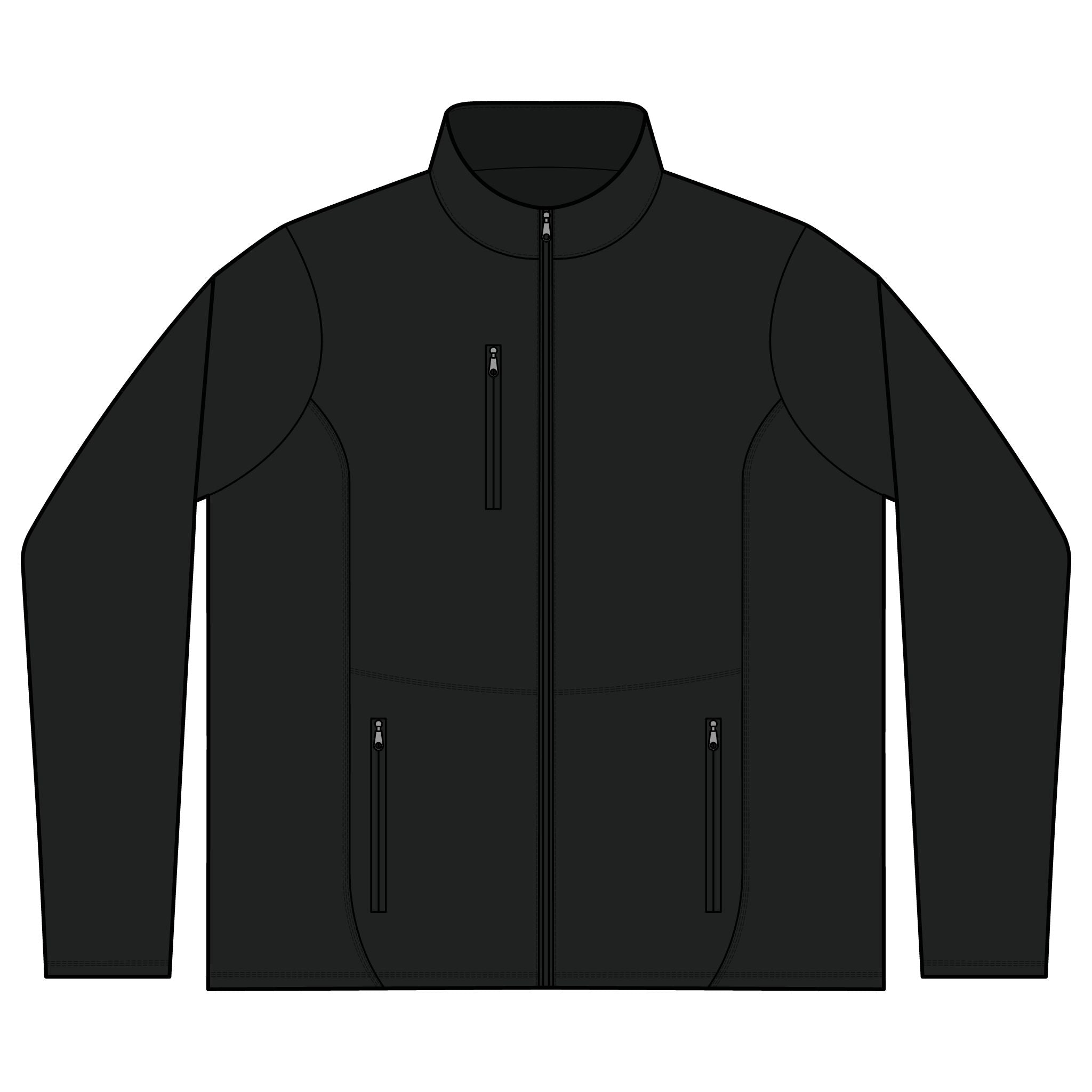 R-Tek Pro Fleece Jacket — Minimal Black Full‑Zip with Left Chest Gothic Logo Secondary image