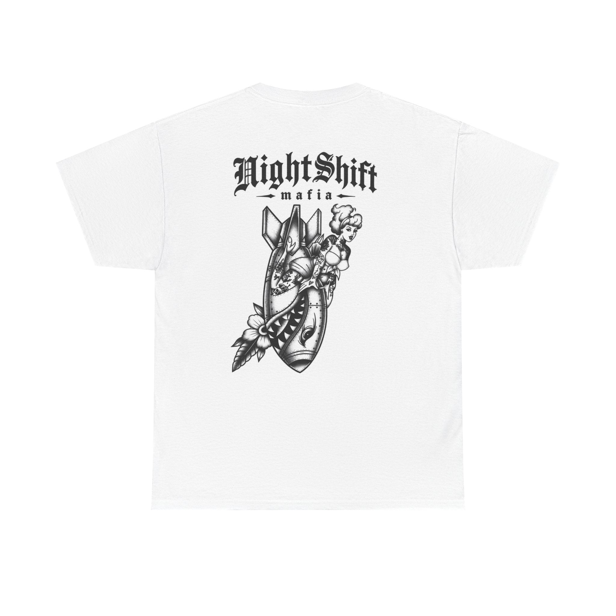 T-Shirt — "NightShift Mafia" Graphic Tee with Mask & Dagger Back Design Secondary image