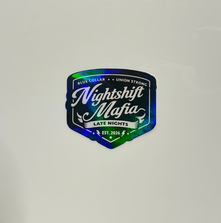 “Late Nights” Holographic Badge Sticker
